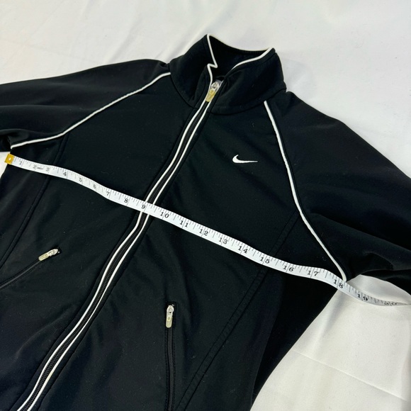 Nike Dry Fit Full Zip Track Jacket Athletic Long Sleeve XS Black and White - Picture 7 of 11